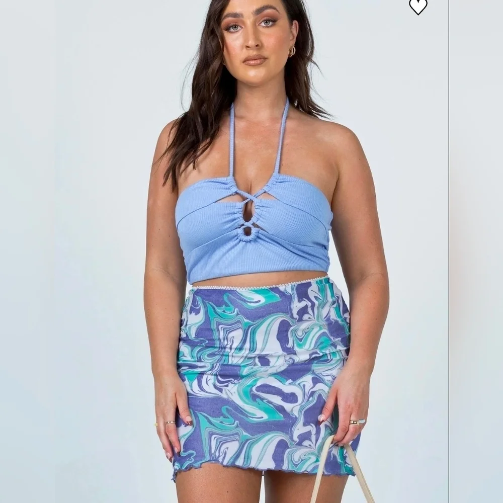 Princess Polly Remi Mini Skirt Blue Size 4 NWT